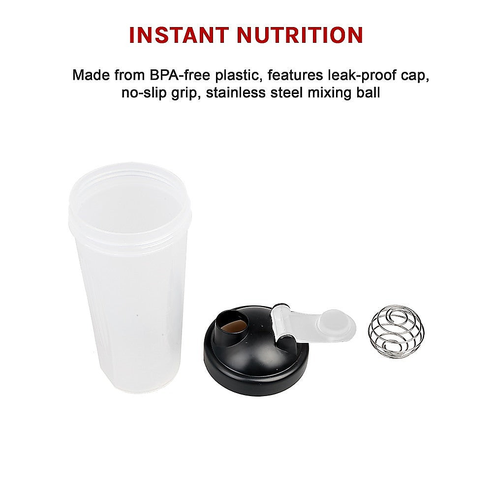 10x 700ml Protein Shaker Bottles – Gym Supplement Blender Mixer Shake Cups
