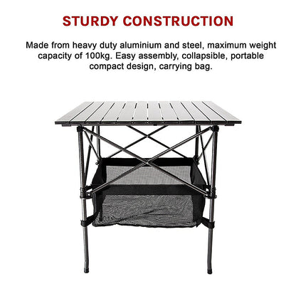 Folding Collapsible Camping Table Caravan RV Heavy Duty Steel & Aluminium