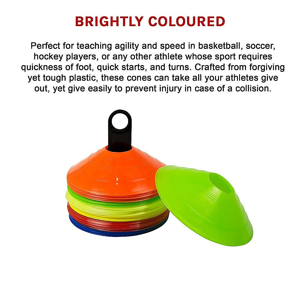 60 Pack Sports Training Discs Markers Cones Soccer AFL Exercise Personal Fitness