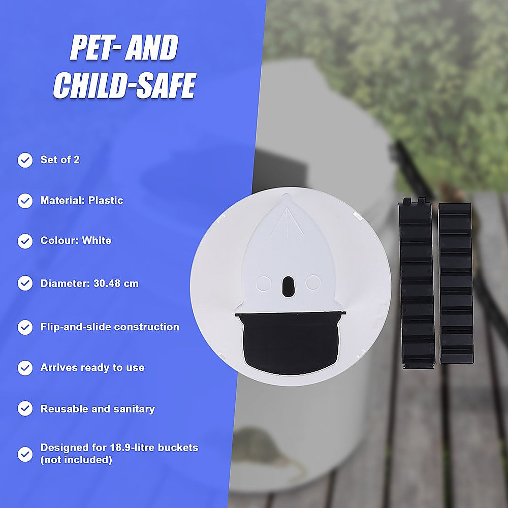 2 x Flip N Slide Bucket Lid Mouse Rat Trap Automatic Mouse Trap With Ladder Reusable