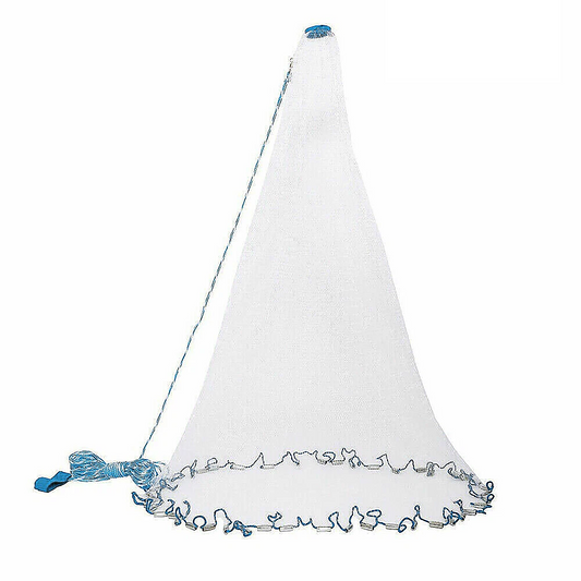 3m Nylon Fishing Cast Net – Quick Throw Mesh with Drawstring & Chain Bottom Weights
