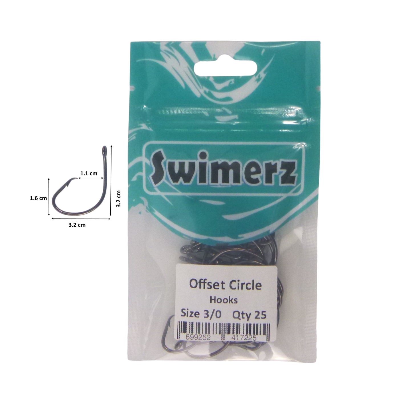 Swimerz 3/0 Offset Circle Hook 25 pack