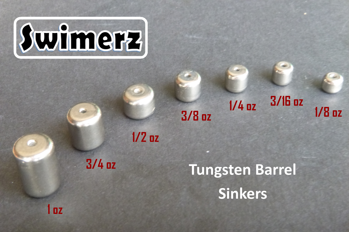 Swimerz 3/4oz Tungsten Barrel Sinker, Qty 2 per Pack.