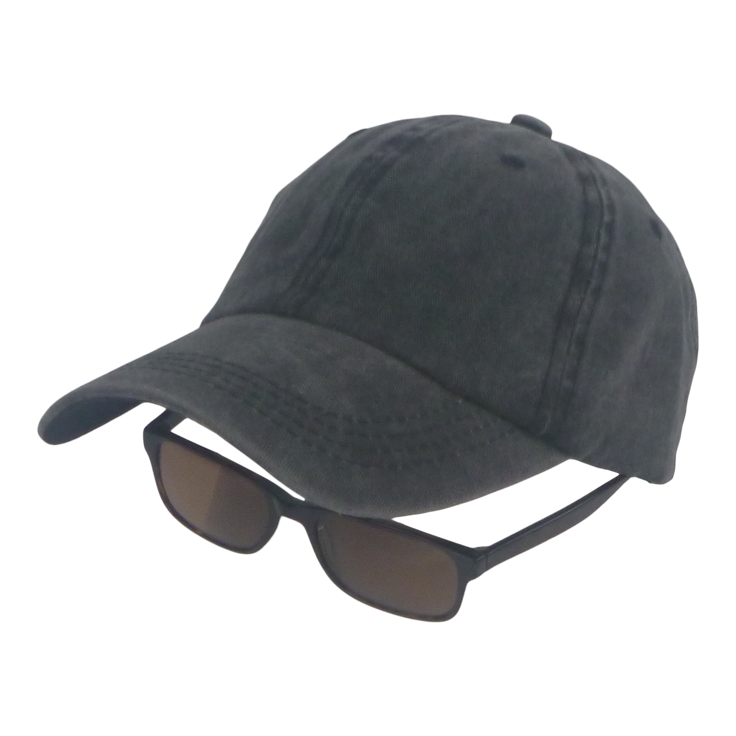 BSTC 6-Panel Baseball Cap, Distressed Cotton, Charcoal