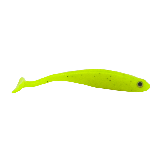 Swimerz Soft Shad 100mm Paddle Tail lure, Chartruese, 6 pack