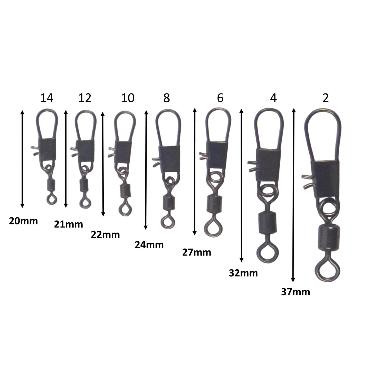 Swimerz Rolling Swivel w Interlock Snap, Size 4, 40 pack