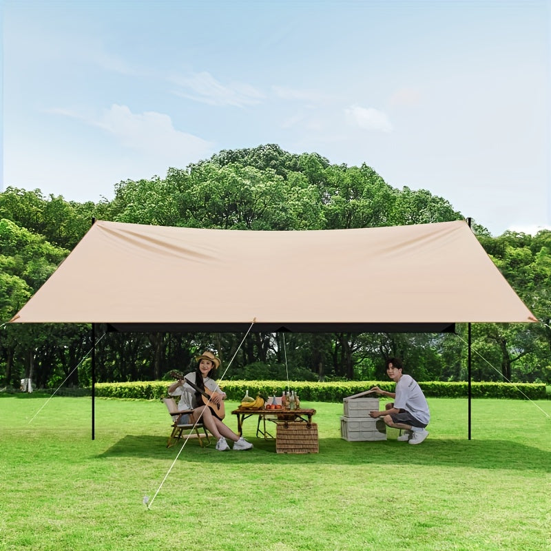 Outdoor camping square sky curtain, black glue sky curtain, sun and rain protection 400*300cm