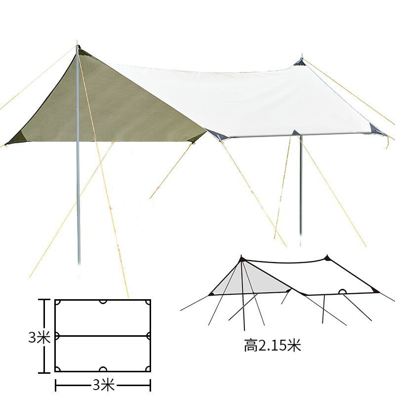 400*300 cm Naturehike Cloud Up 2-3 Person Backpacking Tent Tarp - Waterproof, UV Protection, Sunshade Canopy Shelter for Camping, Hiking, Picnic