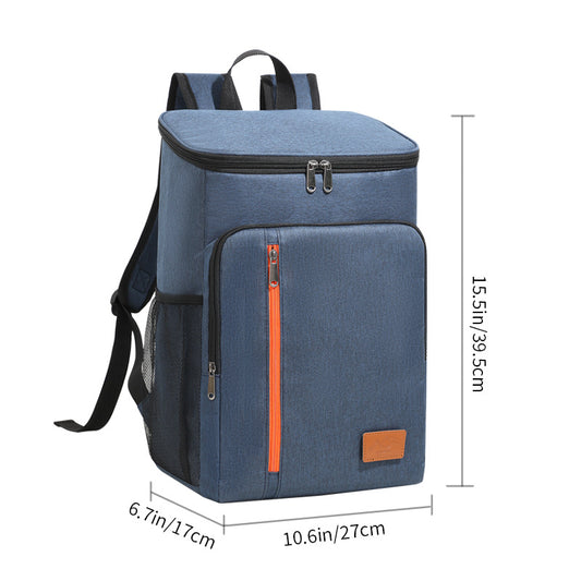 Insulated Cooler Backpack- Stylish Portable Fresh-keeping Picnic Outdoor Backpack and Travel Bag 18L (Navy Blue)