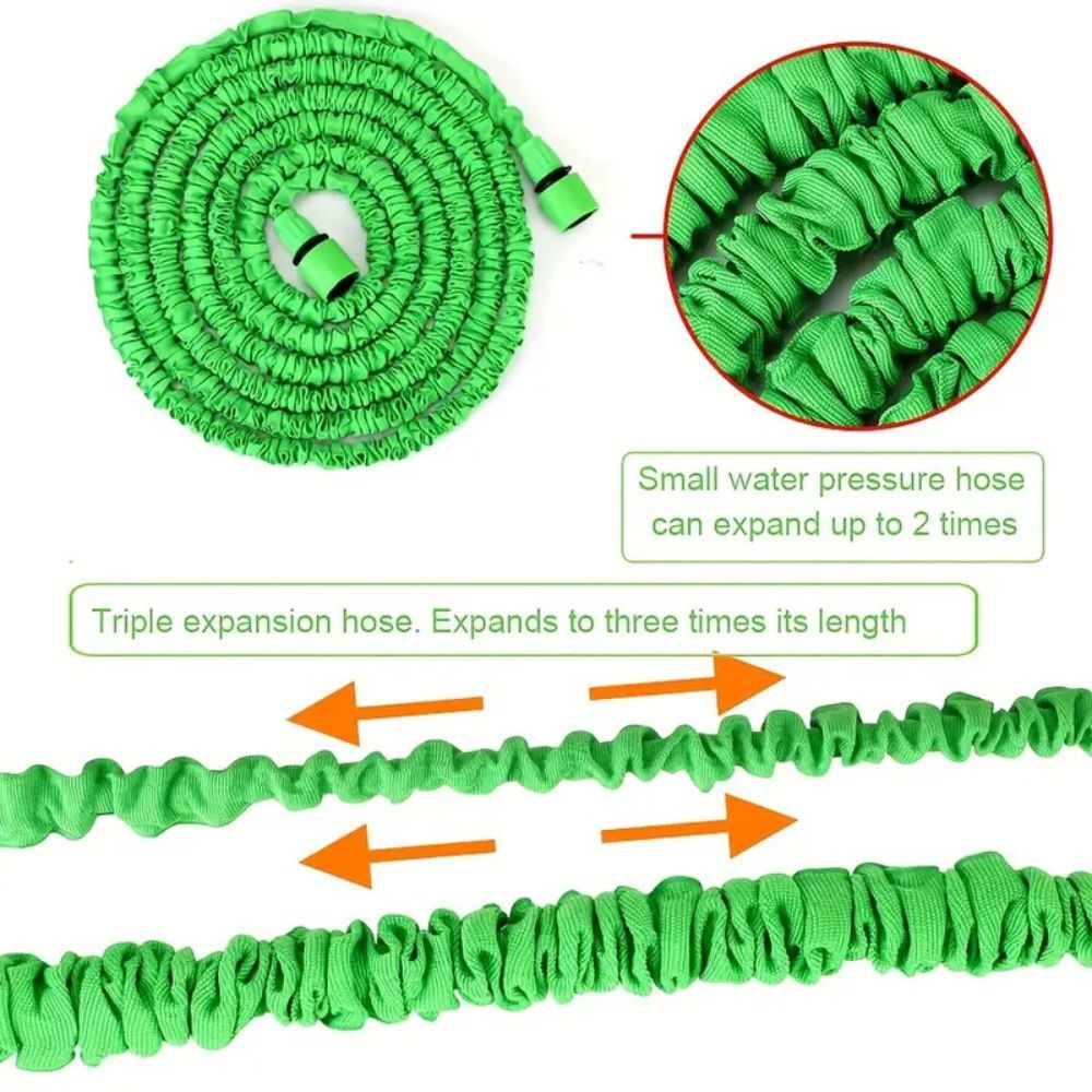 15m Anti-Kink Expandable Garden Hose - Flexible, Tangle-Free Water Hose with Adjustable Spray Nozzle