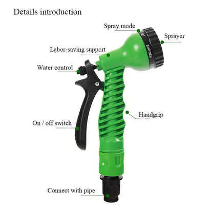 15m Anti-Kink Expandable Garden Hose - Flexible, Tangle-Free Water Hose with Adjustable Spray Nozzle