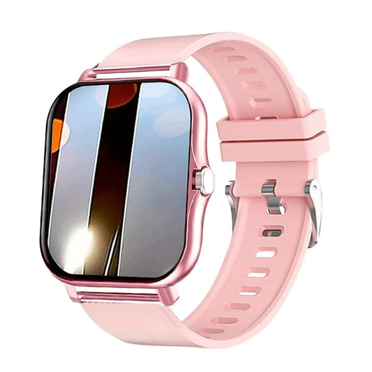 Single Silicone Strap Pink Smart Fitness Watch with Large Display - 24 Sport Modes, Heart Rate Monitor & More