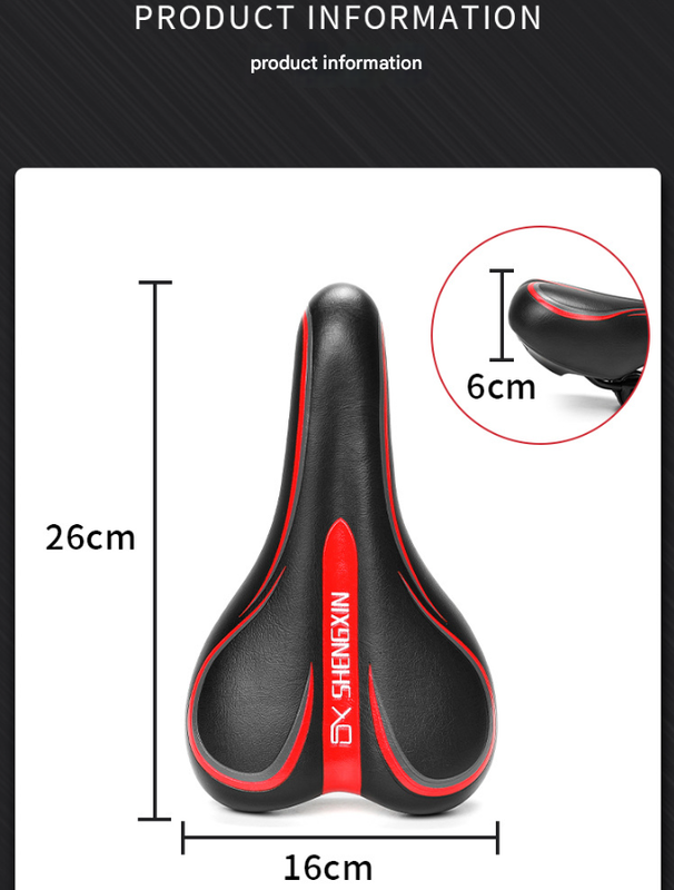 Black Mountain Bike Saddle - Comfortable and Durable Bicycle Seat for MTB and Road Bikes