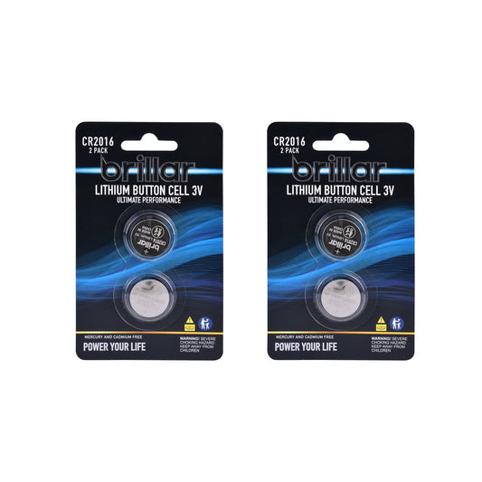 Brillar CR2016 Lithium Button Cell 2pk