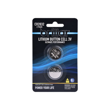 Brillar CR2032 Lithium Button Cell 2pk