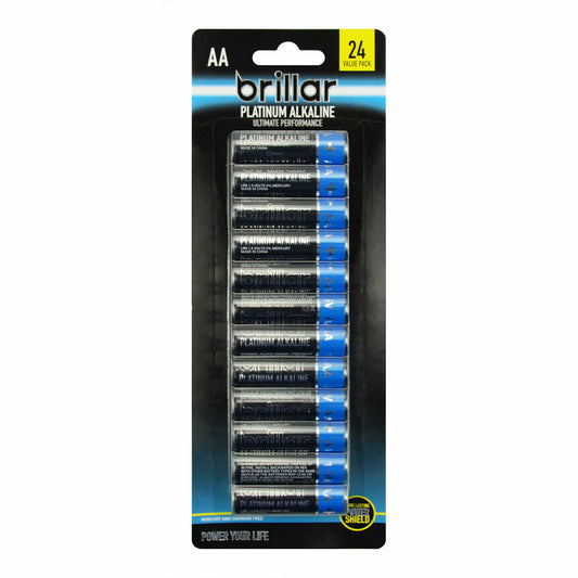 Brillar AA Platinum Alkaline Batteries 24 Pack