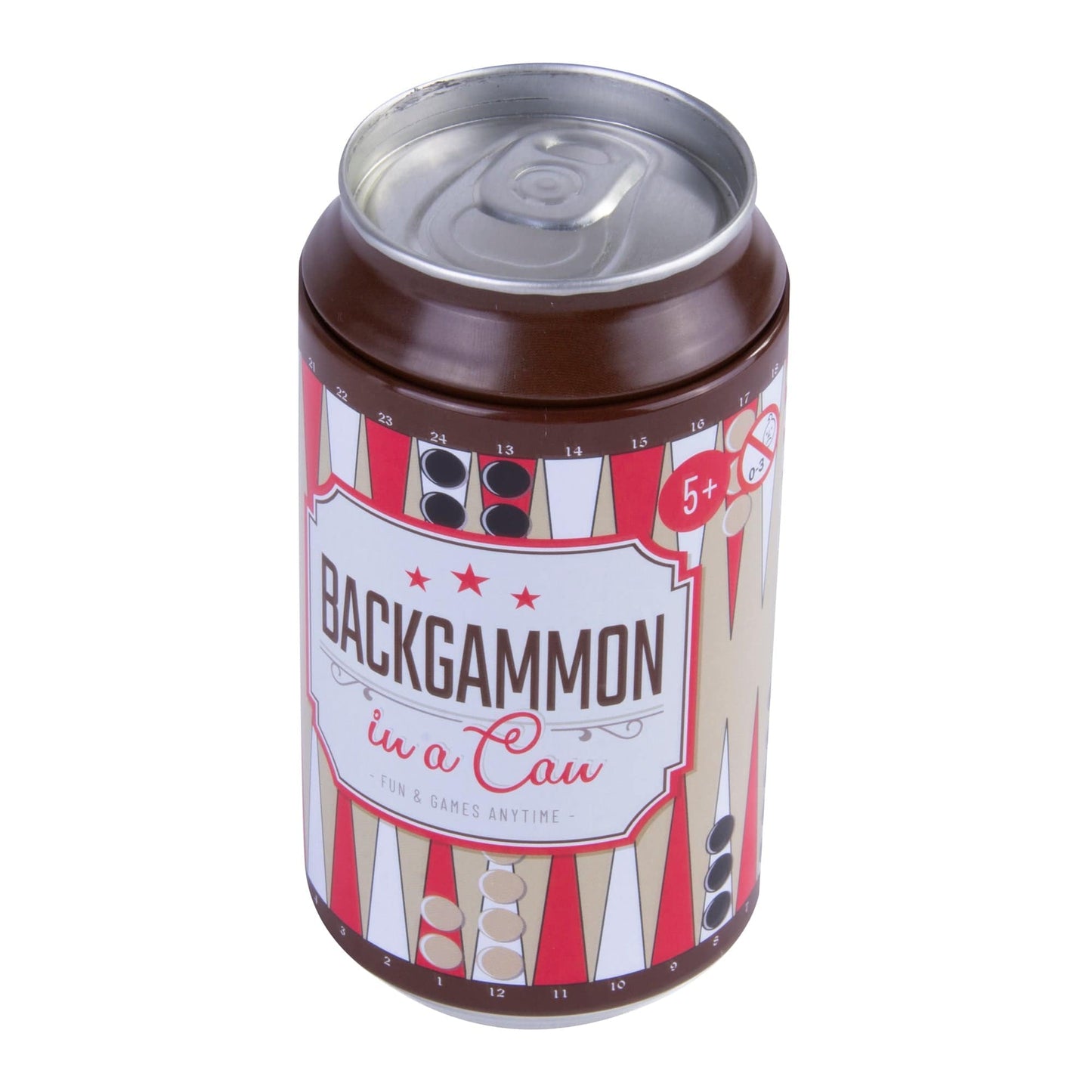 Backgammon In a Can - Travel Board Game