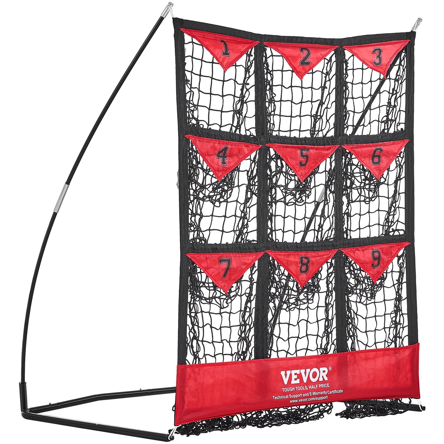 VEVOR 9 Hole Baseball Softball Pitching Net 9 Pocket Hitting Practice 49"x42"