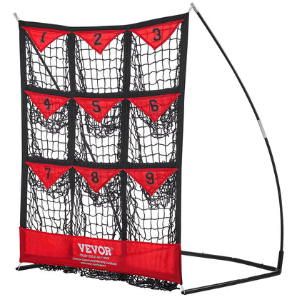 VEVOR 9 Hole Baseball Softball Pitching Net 9 Pocket Hitting Practice 49"x42"
