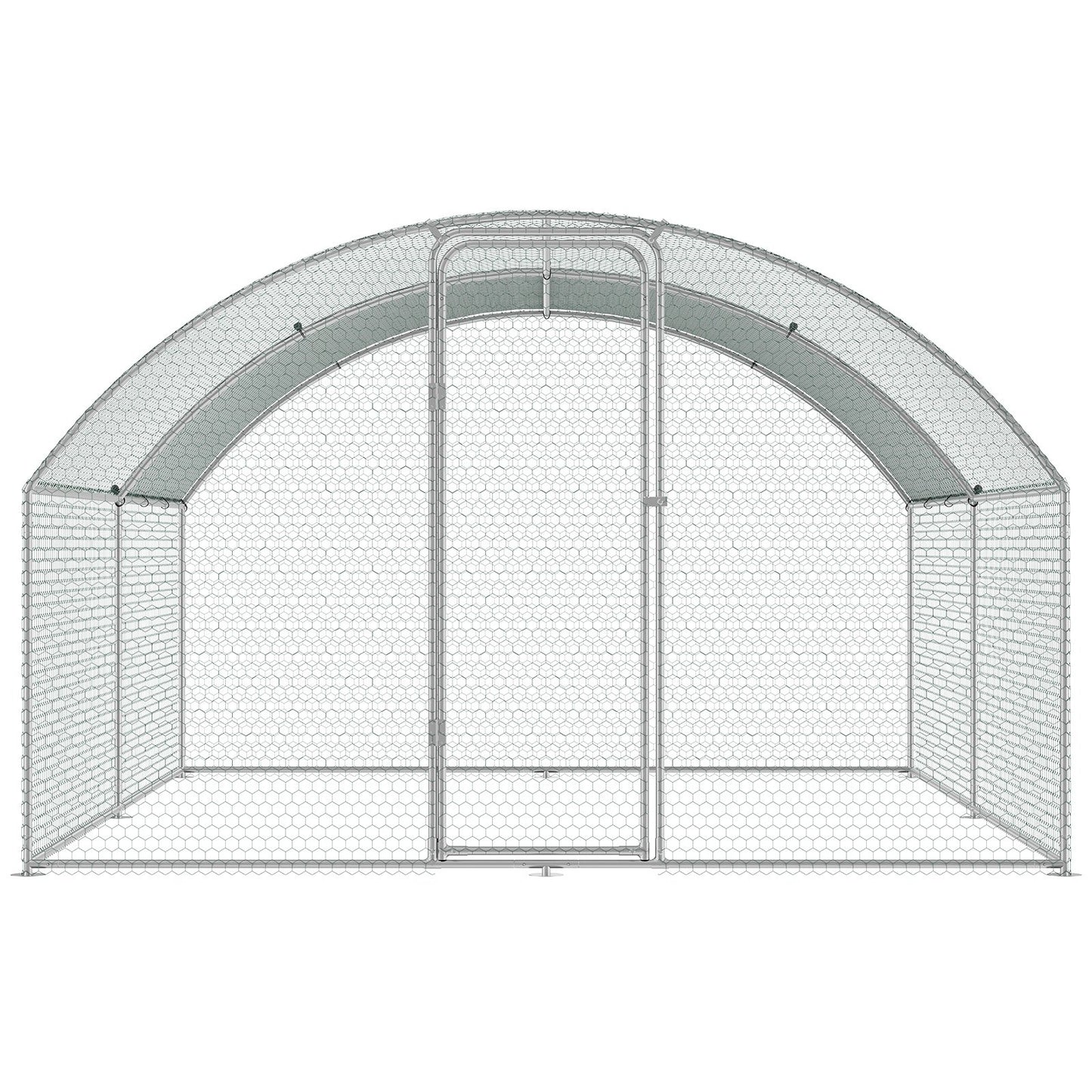 VEVOR Large Metal Chicken Coop, 9.8x12.9x6.5 ft Walk in Chicken Run for Yard with Waterproof Cover, Doom Roof Hen House with Security Lock for Outdoor and Backyard, Farm, Duck Rabbit Cage Poultry Pen