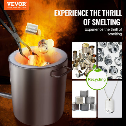 VEVOR 6KG Propane Melting Furnace Kit Melting Furnace Stainless Steel 2700℉