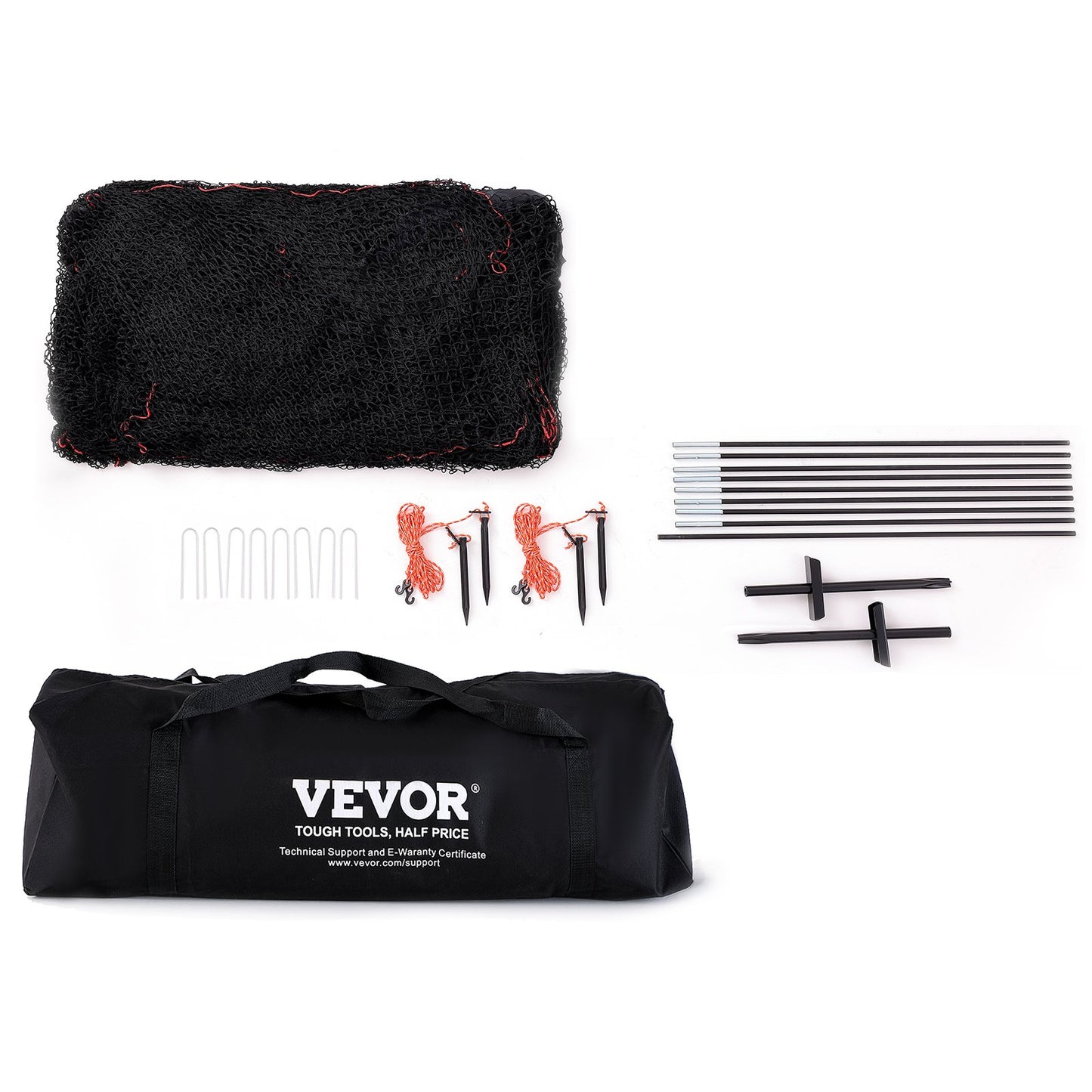 VEVOR Baseball Batting Cage, Softball and Baseball Batting Cage Net and Frame, 22x12x8ft Practice Portable Cage Net with Carry Bag, Heavy Duty Enclosed Pitching Cage, for Backyard Batting Hitting Training 670CM