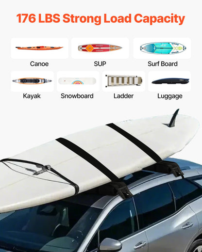 VEVOR Soft Roof Rack Pads 33in 176lbs Load Capacity for Kayak Canoe Surfboard Luggage