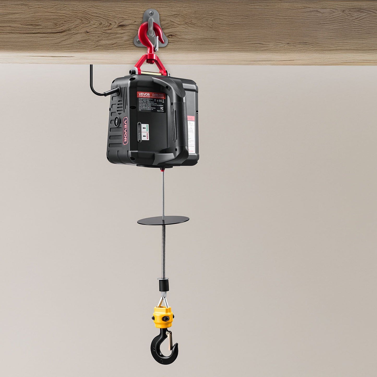 2-in-1 Electric Hoist Winch, 500 kg Capacity, 1500W Portable Power Winch Crane, 7.6 m Lifting Height, 5 m/min with Manual and Wireless Remote Control for Factory, Warehouss, Garage