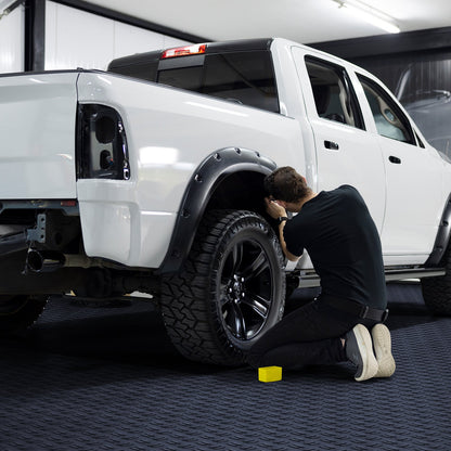 VEVOR Garage Tiles Interlocking, 12 x 12 x 0.53 inch 50 Pack Garage Floor Covering Tiles, Non-Slip Double-Sided Texture Garage Flooring Tiles, for Garages, Basements, Repair Shops, Graphite Gray