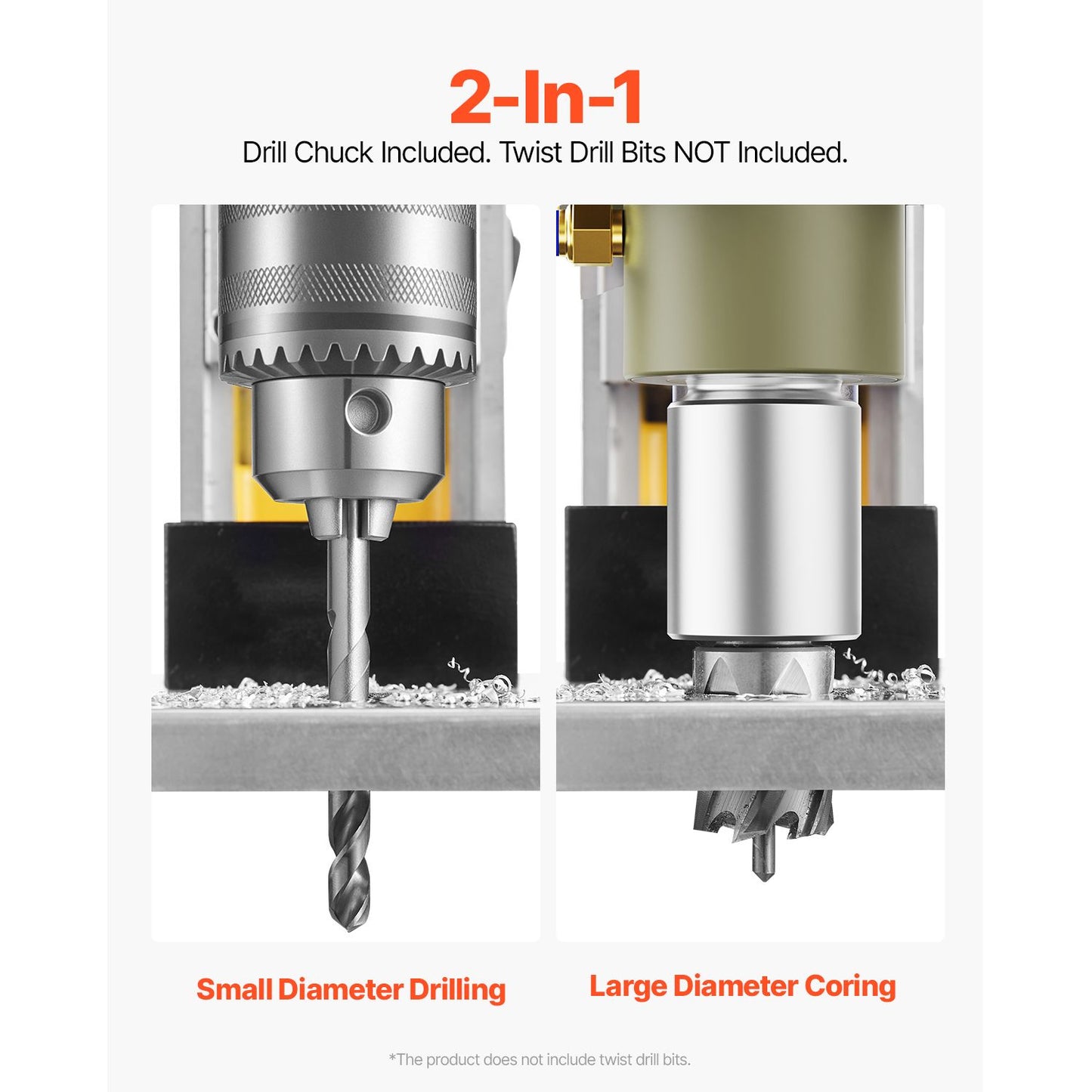 Magnetic Drill, 1400W Motor 1.6 in Boring Diameter, 2810 lbf Portable Electric Mag Drill Press, with 11 Coring Bits, 800 RPM Speed, Drilling Machine for Metal Surface, Home Improvement Industry