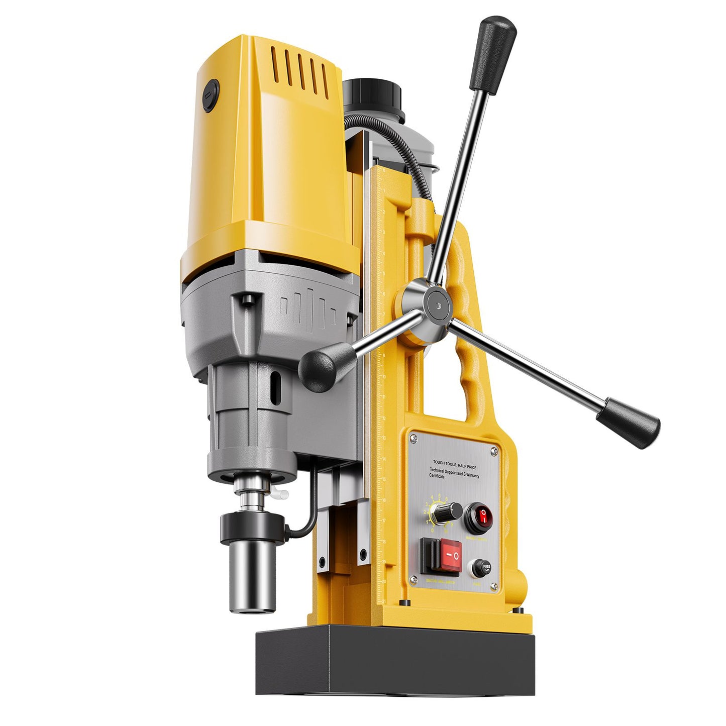Magnetic Drill, 1400W Motor 2 in Boring Diameter, 2922 lbf Portable Electric Mag Drill Press, 0-750 RPM Variable Speed, Drilling Machine for Metal Surface, Industrial and Home Improvement