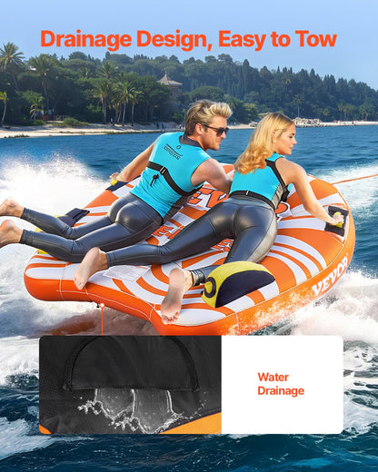 VEVOR Towable Tube for Boating 1-2 Riders Inflatable Boat Tubes and Towables