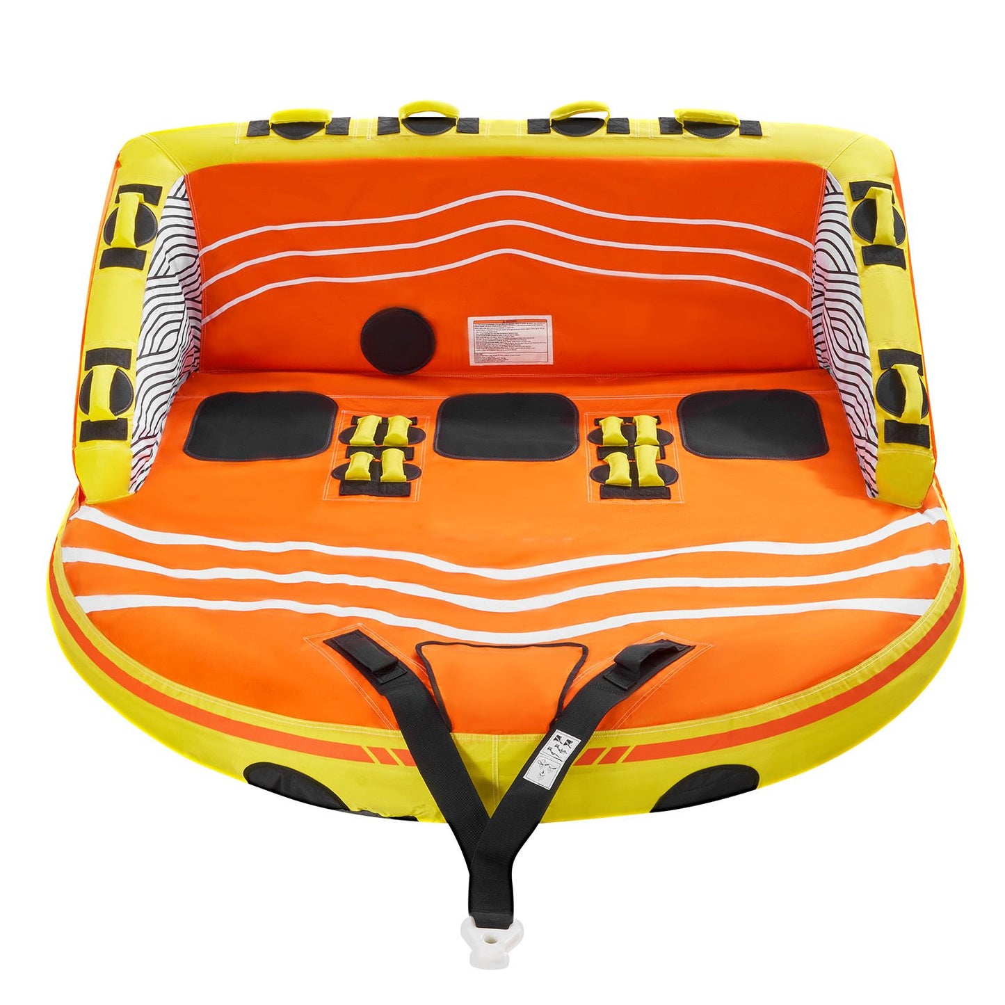 Towable Tube for Boating, 1-3 Riders Inflatable Boat Tubes and Towables, 510lbs Water Sport Towable Tube for Boat to Pull - with Full Nylon Cover, 16 Grab Handles, Dual Tow Points & Safety Valve