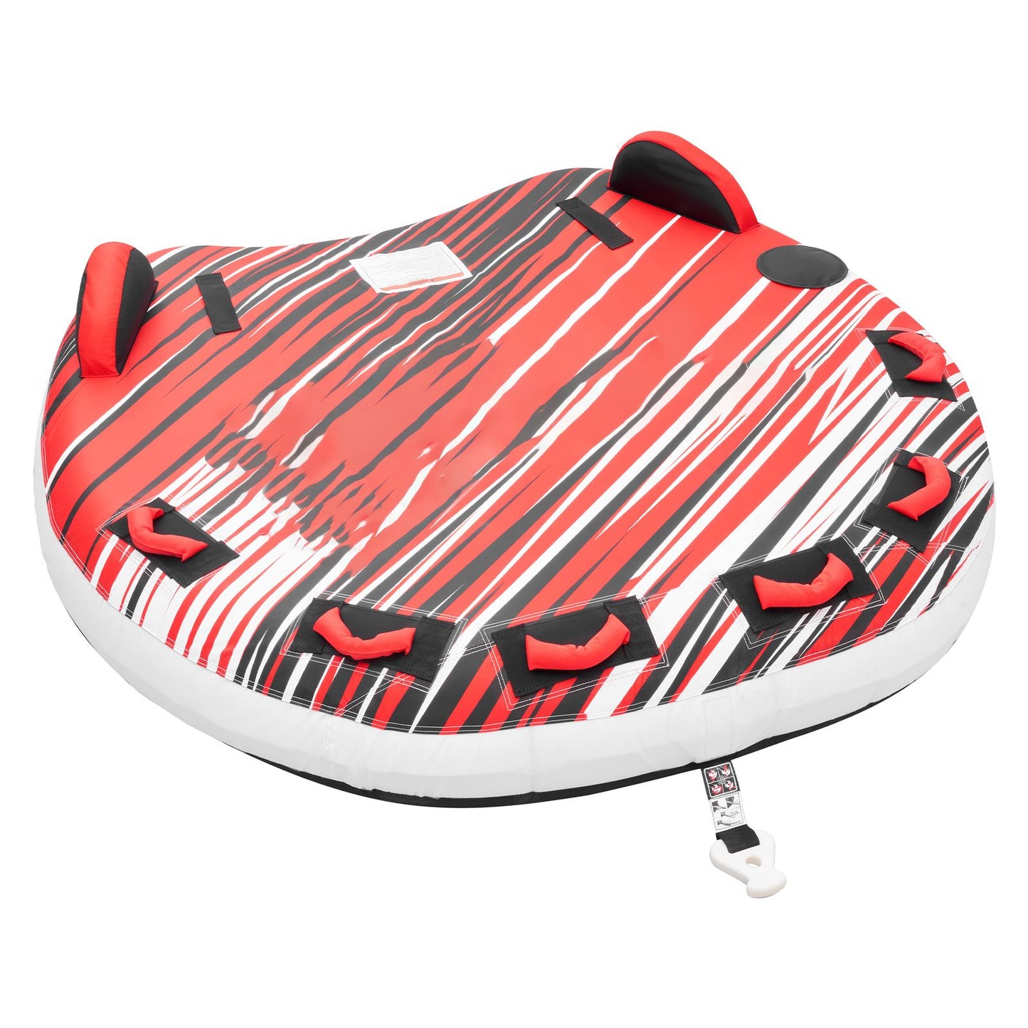 Towable Tube for Boating, 3 Riders Inflatable Boat Tubes and Towables, 231 kg Capacity Water Sport Towable Tube for Boat to Pull - with Fins, Full Nylon Cover, Padded Handles & Safety Valve