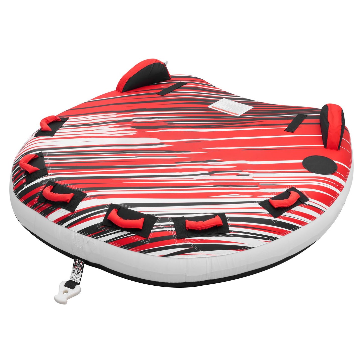 Towable Tube for Boating, 3 Riders Inflatable Boat Tubes and Towables, 231 kg Capacity Water Sport Towable Tube for Boat to Pull - with Fins, Full Nylon Cover, Padded Handles & Safety Valve
