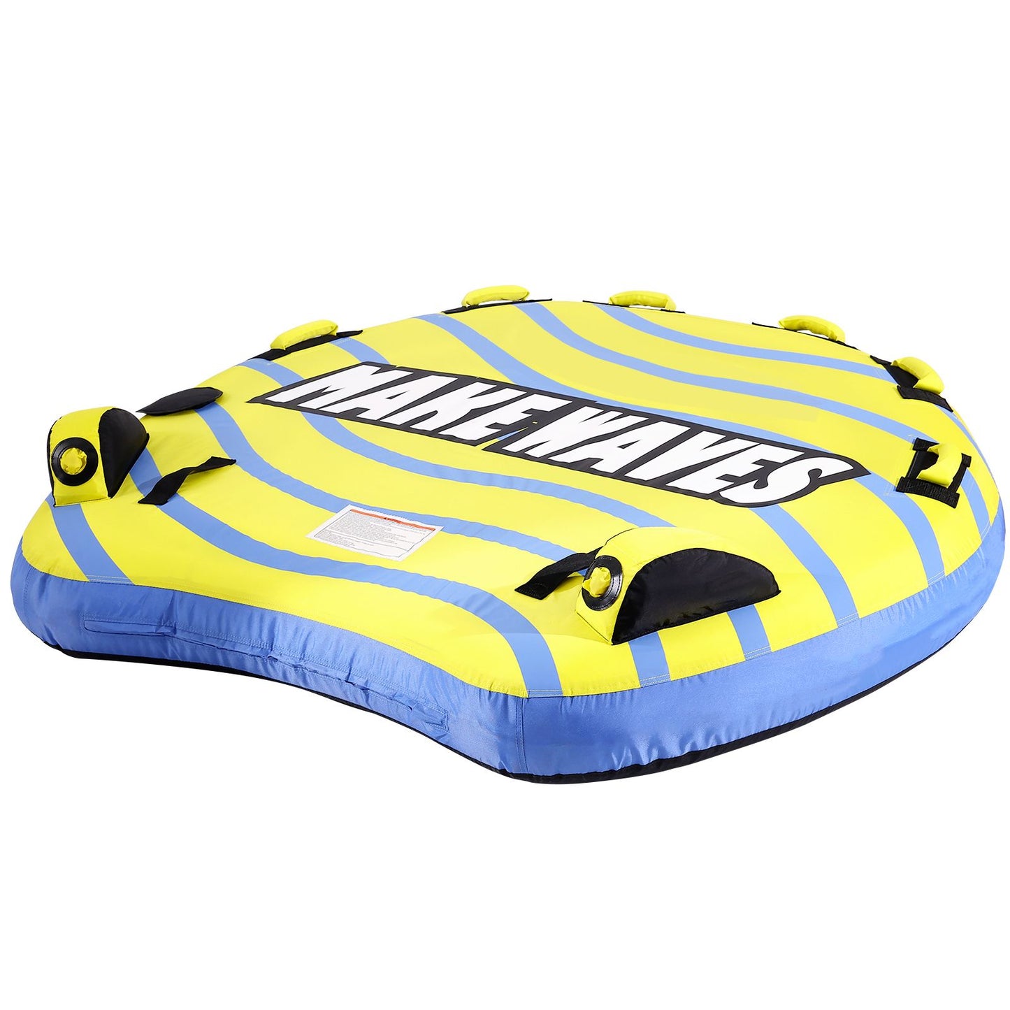 Towable Tube for Boating, 1-3 Riders Inflatable Towable Tube with Bumper Fins, 510 lbs Water Sport Towable Tubes for Boats to Pull, Full Nylon Cover, EVA Grab Handles and Speed Safety Valve
