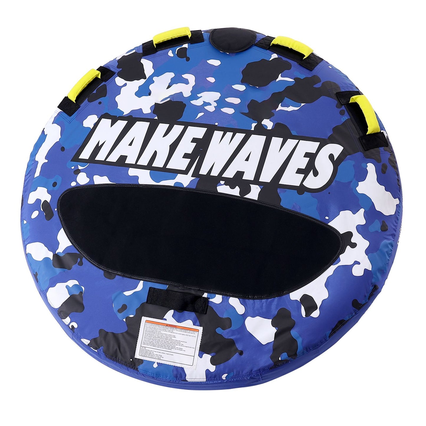 Towable Tube for Boating, 1-2 Riders Inflatable Boat Tubes and Towables, 340 lbs, 51.8" Round Water Sport Towable Tube for Boat to Pull, Full Nylon Cover, EVA Grab Handles and Speed Safety Valve