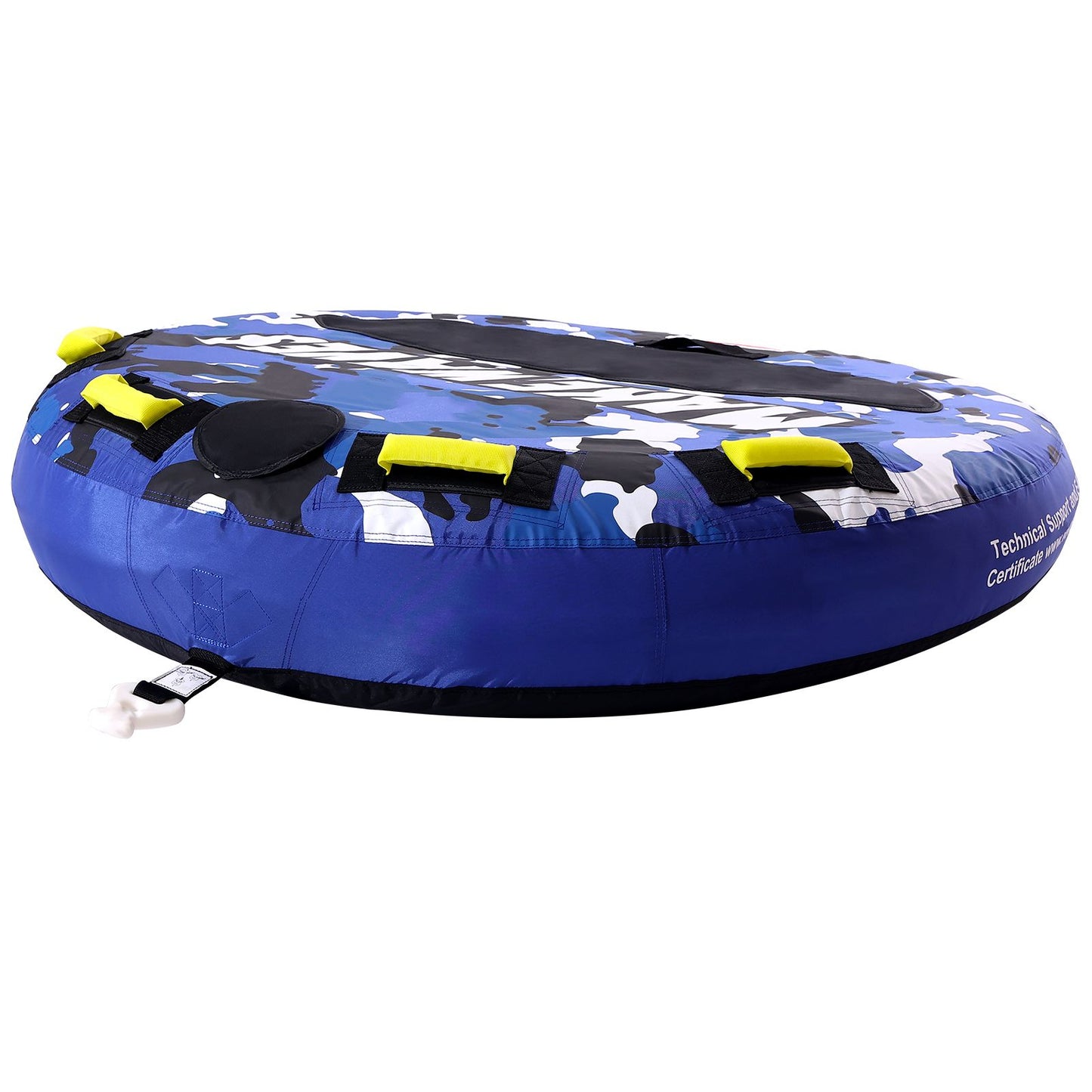 Towable Tube for Boating, 1-2 Riders Inflatable Boat Tubes and Towables, 340 lbs, 51.8" Round Water Sport Towable Tube for Boat to Pull, Full Nylon Cover, EVA Grab Handles and Speed Safety Valve