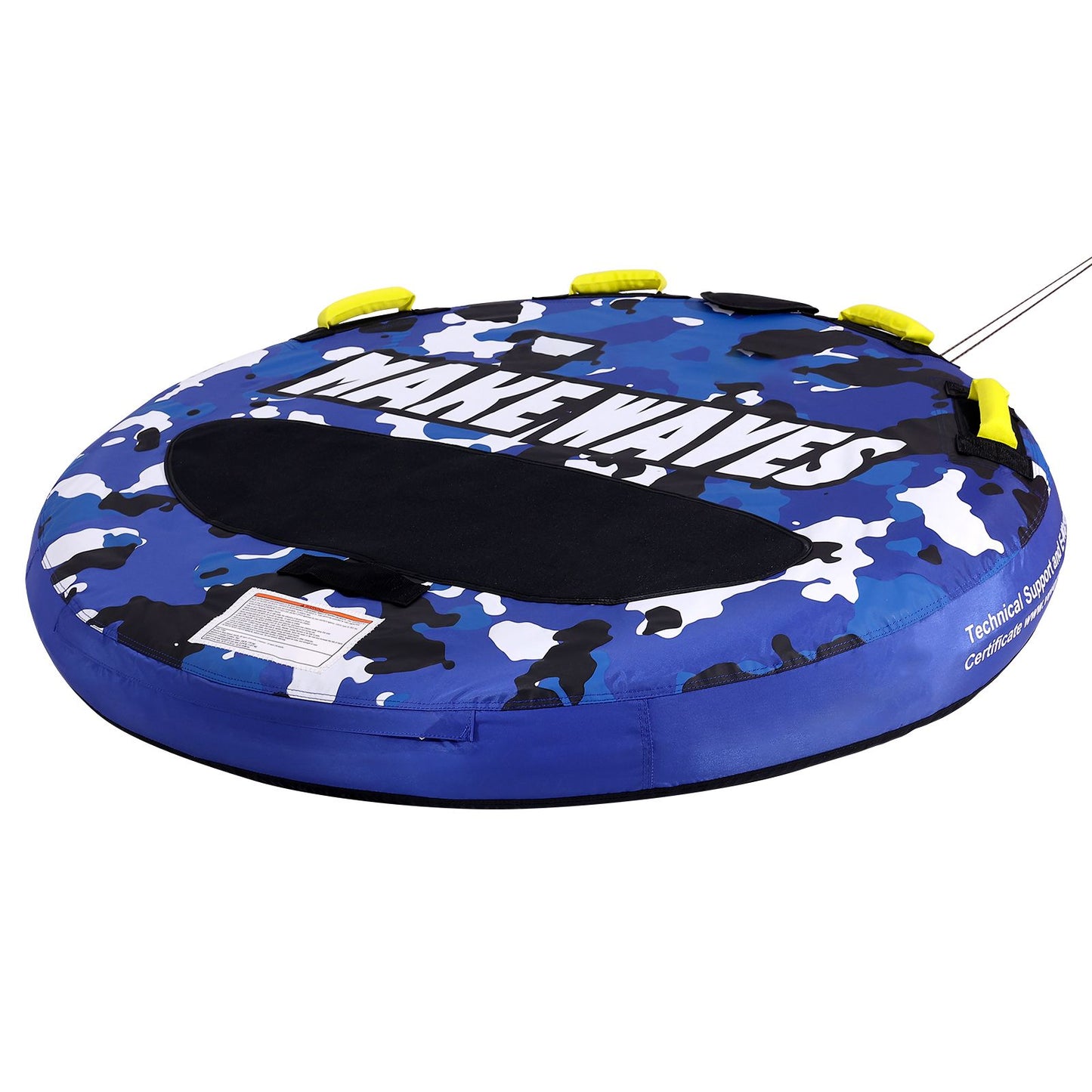 Towable Tube for Boating, 1-2 Riders Inflatable Boat Tubes and Towables, 340 lbs, 51.8" Round Water Sport Towable Tube for Boat to Pull, Full Nylon Cover, EVA Grab Handles and Speed Safety Valve