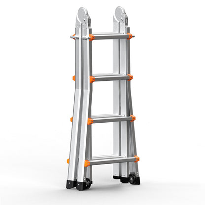 VEVOR Telescoping Ladder A Frame, 13 FT Compact Aluminum Extension Ladder, Multi-Function Portable Collapsible RV Ladder, Telescopic Ladder for Homework Stairs Indoor Outdoor Roof, 330lb Load