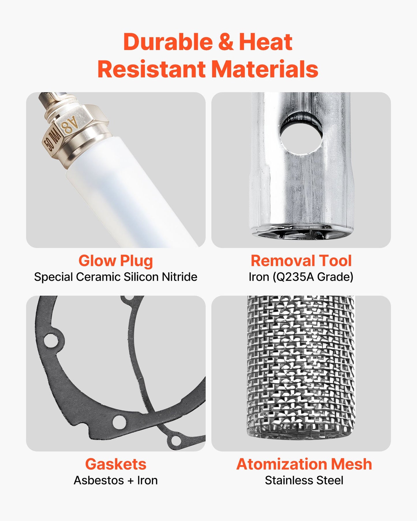 VEVOR 8V Glow Plug Repair Kit, Glow Plug Heater Repair Parking Heater Maintenance Kit with Atomization Mesh, Compatible with 2KW 5KW 8KW Diesel Air Heaters Models, Diesel Heaters Parts for Car Truck