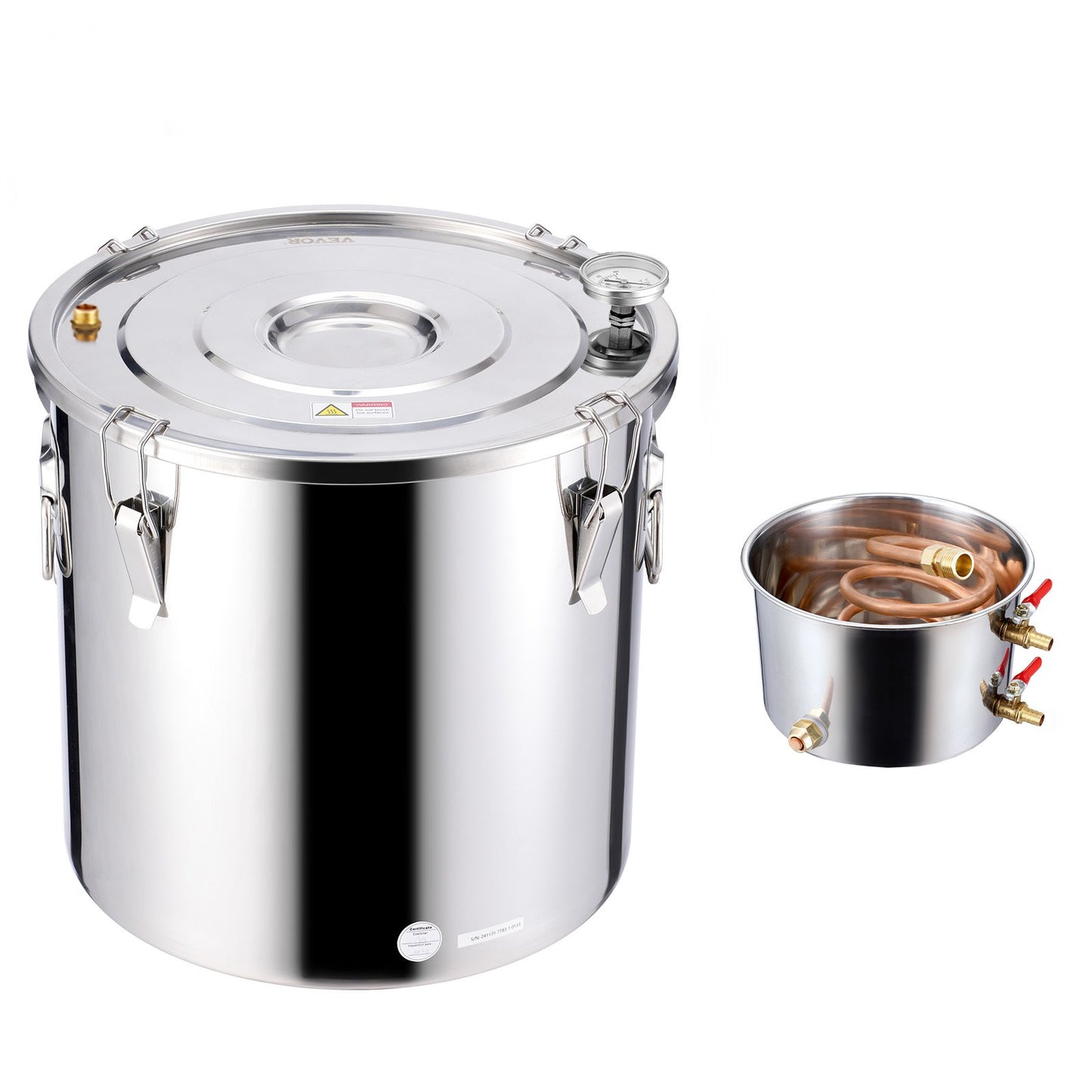 VEVOR Moonshine Still 13 Gal Water Alcohol Distiller Brewing Kit Stainless Steel