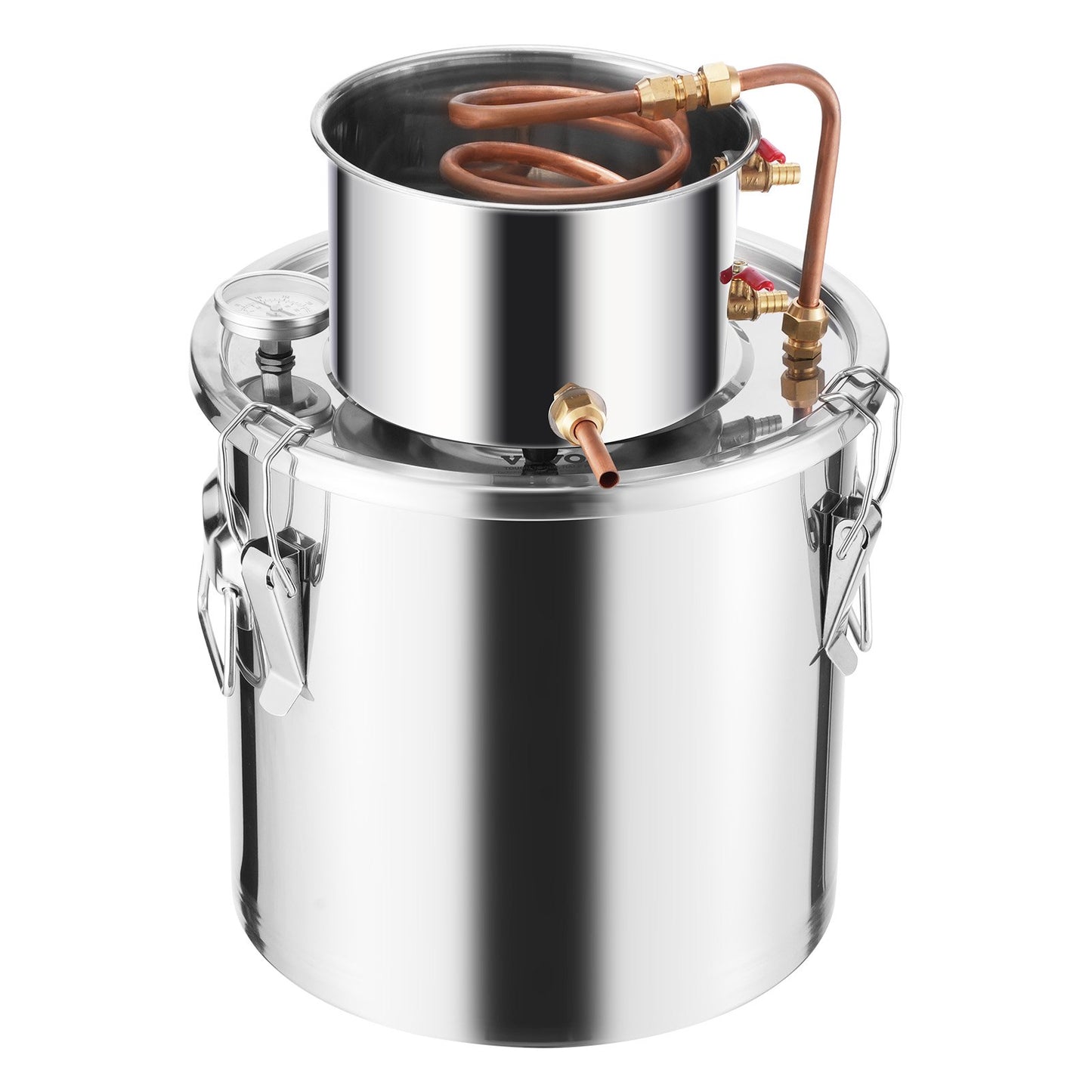 VEVOR Moonshine Still 5 Gal Water Alcohol Distiller Brewing Kit Stainless Steel