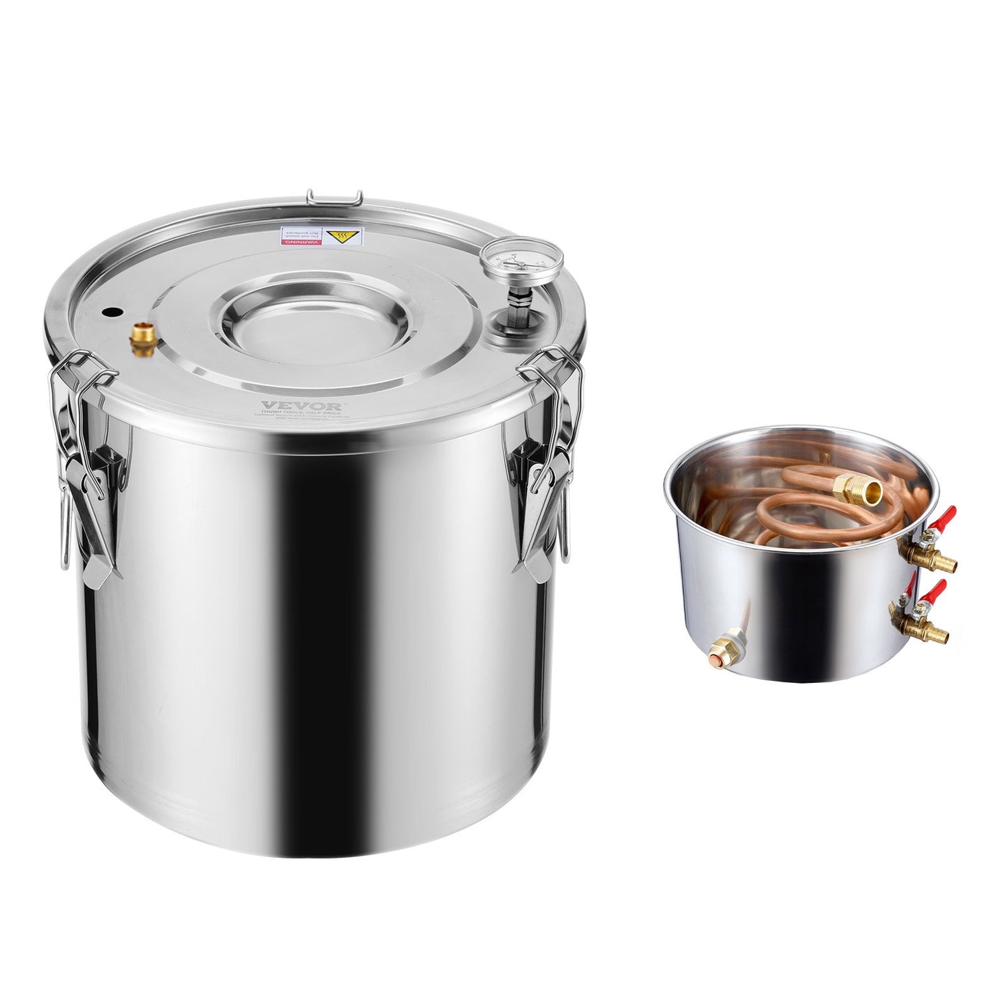 VEVOR Moonshine Still 5 Gal Water Alcohol Distiller Brewing Kit Stainless Steel