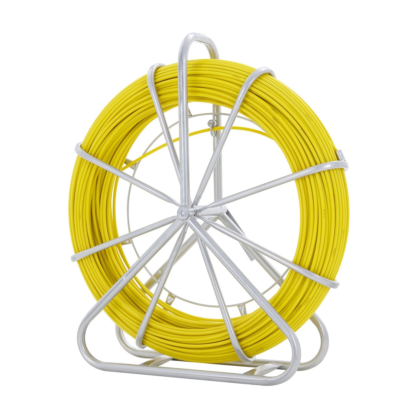 VEVOR  Tape Fiberglass, 129.5 m, 6.35 mm, Duct Rodder  Wire Puller, Cable Running Rod with Steel Reel Stand, 3 Pulling Heads, reach Tools for Walls and Electrical Conduit, Non-Conductive