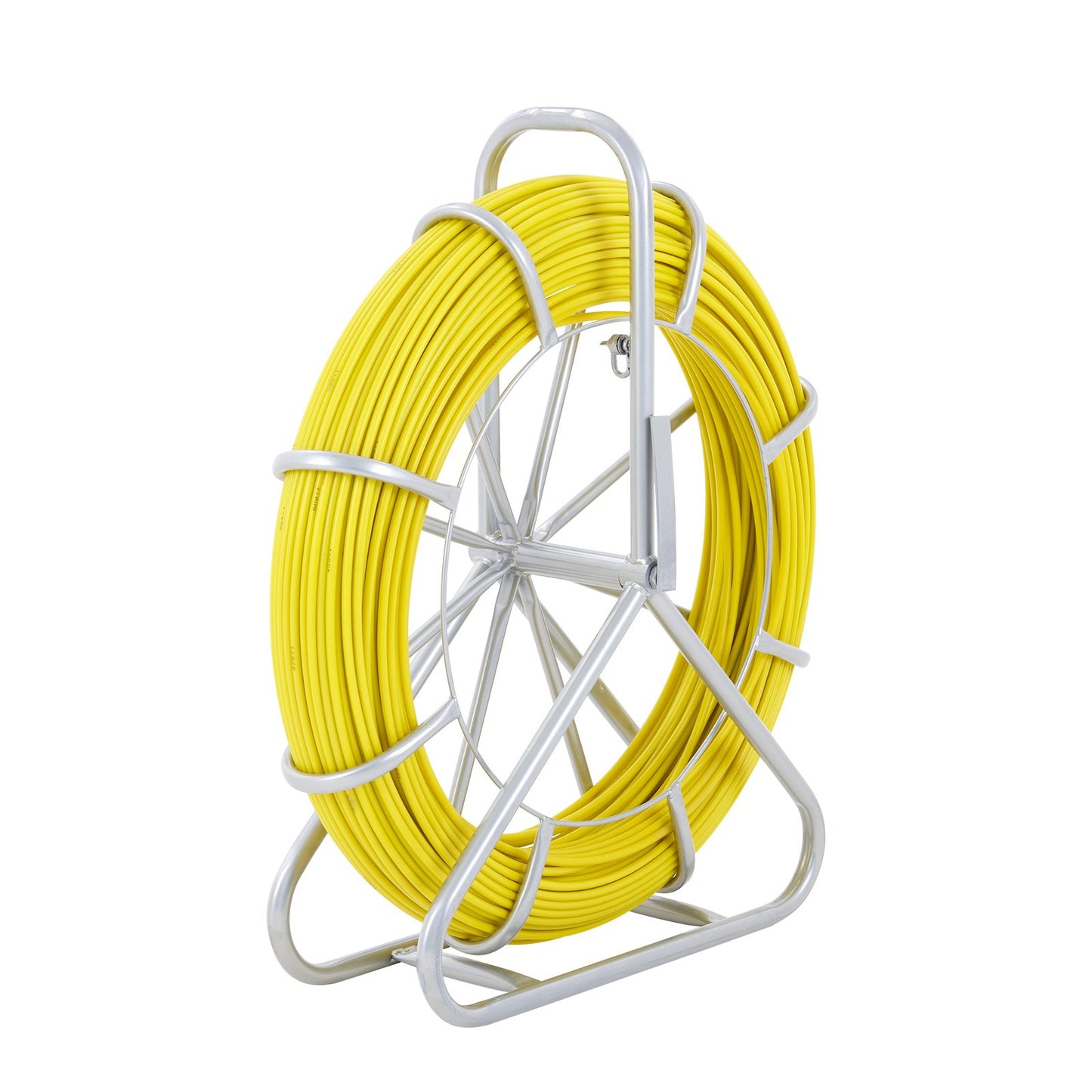 VEVOR  Tape Fiberglass, 129.5 m, 6.35 mm, Duct Rodder  Wire Puller, Cable Running Rod with Steel Reel Stand, 3 Pulling Heads, reach Tools for Walls and Electrical Conduit, Non-Conductive