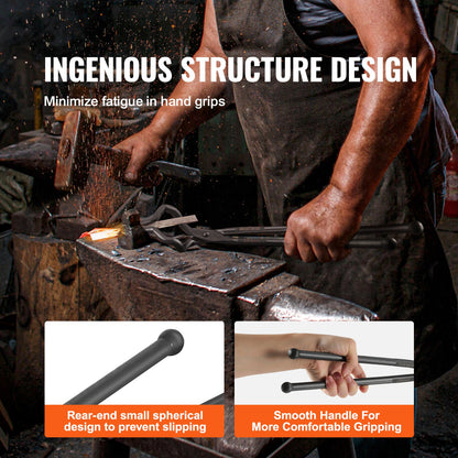 VEVOR Blacksmith Tongs, 463mm Z V-Bit Tongs, Carbon Steel Forge Tongs with A3 Steel Rivets, for Knife Blades, Long Pieces, Circular Forgings, for Beginner and Seasoned Blacksmiths and Bladesmiths