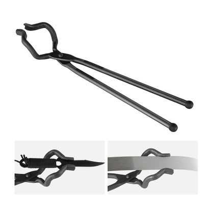 VEVOR Blacksmith Tongs, 463mm Z V-Bit Tongs, Carbon Steel Forge Tongs with A3 Steel Rivets, for Knife Blades, Long Pieces, Circular Forgings, for Beginner and Seasoned Blacksmiths and Bladesmiths