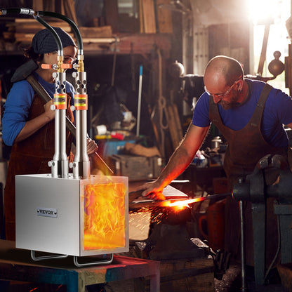 VEVOR Portable Propane Forge 2 Burner Farrier Forge Knife Metal Square