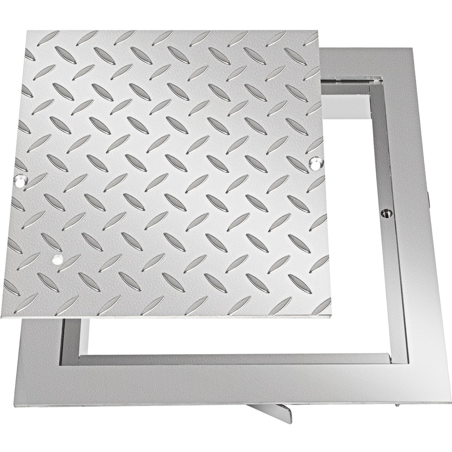 VEVOR Recessed Manhole Cover 11.8\"x11.8\" Clear Opening, Galvanized Steel Drain Cover Overall Size 14.5\"x14.5\", Sealed Square Manhole Cover and Frame, Steel Man Hole Lid Inspection Access for Boat/